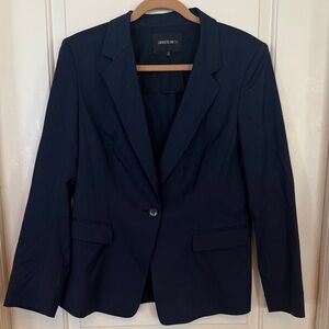 Lafayette 148 NY Navy Blazer Size 14 Fabulous Condition